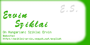 ervin sziklai business card